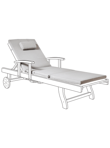Beliani Auflagen TOSCANA/JAVA/AMANTEA PREMIUM in Grau - (W) 58 x (H) 5 x (L) 189 cm
