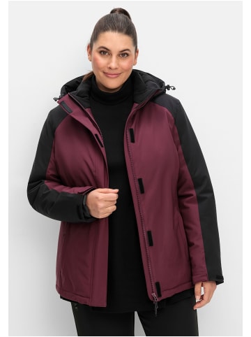 sheego Funktionsjacke in bordeaux-schwarz