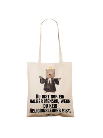 Mr. & Mrs. Panda Tragetasche Religionslehrer Herz mit Spruch in Creme