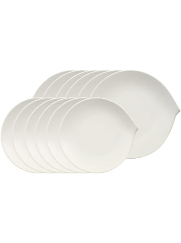 Villeroy & Boch 12-tlg. Teller-Set Flow in Weiß – in weiß