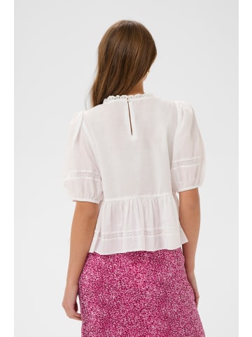 SAINT TROPEZ Kurzarm-Bluse RosariaSZ Gerade Passform in Bright White
