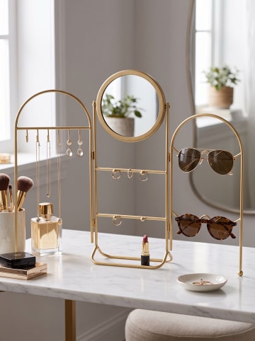Beliani Kosmetikspiegel PIROU in Gold - (W) 54 x (H) 46 x (L) 12 cm Vertikal