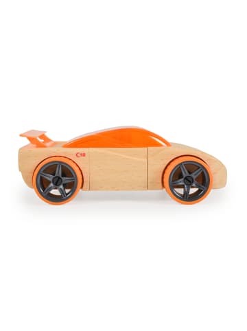 Moni Spielzeugautos Mini Buchenholz in orange