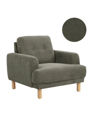 Beliani Sessel TUVE in Grün/Braun - (W) 88 x (H) 85 x (L) 90 cm