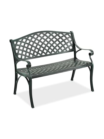 relaxdays Gartenbank in Schwarz/ Grün - (B)102 x (H)82 x (T)60 cm