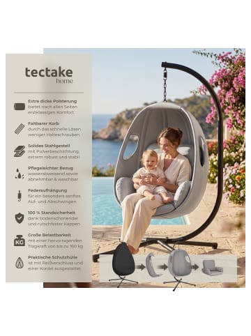 tectake Hängeliege mit Gestell 100x97x201 cm, für Indoor und Outdoor