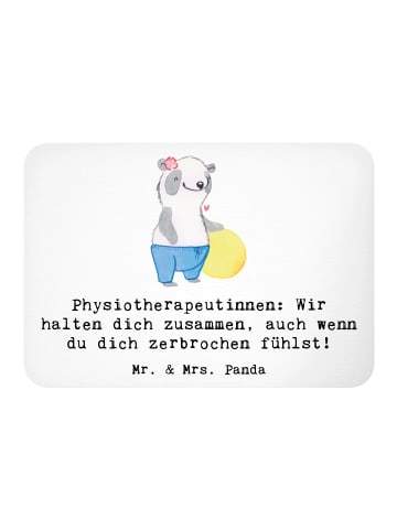 Mr. & Mrs. Panda Magnet Physiotherapeutin ZuMenschmenhalt mit Spruch in Weiß