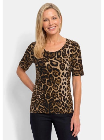 GOLDNER Shirt mit elegantem Leo Print in braun / schwarz / gemustert