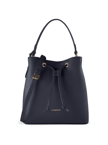 Lazarotti Bologna Leather Crossbody Beuteltasche Leder 25 cm in navy