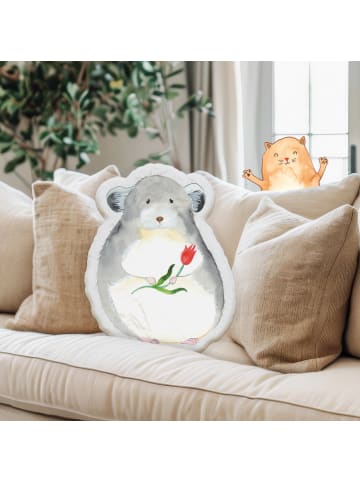 Mr. & Mrs. Panda Kuschelkissen Chinchilla Blume ohne Spruch in Weiß
