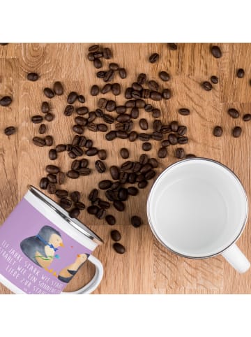 Mr. & Mrs. Panda Tasse Emaille 11. Hochzeitstag Stahlhochzeit mi... in Lavendeltraum