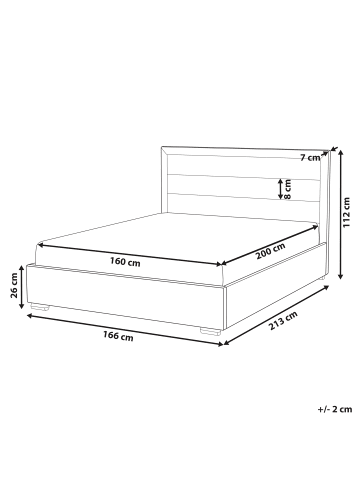Beliani 2-tlg Doppelbett ROUEN in Grau/Schwarz