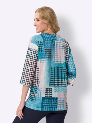 Sieh an! Longshirt in türkis-rosenquarz-bedruckt