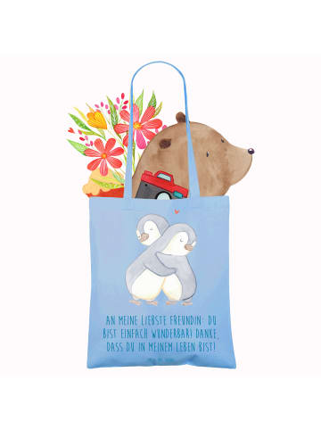 Mr. & Mrs. Panda Stoffbeutel Liebste Freundin mit Spruch in Sky Blue