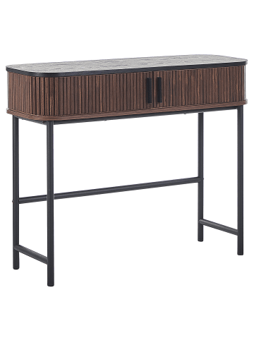 Beliani Konsolentisch JOSE in Braun/Schwarz - (W) 100 x (H) 82 x (L) 35 cm