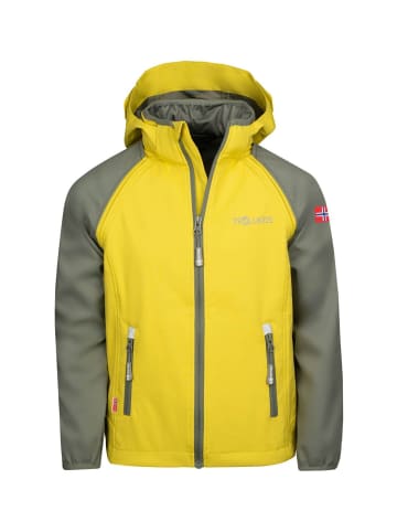 Trollkids Softshell Jacke Zip Off "Rondane" in Trübes Gelb/Glühendes Blau