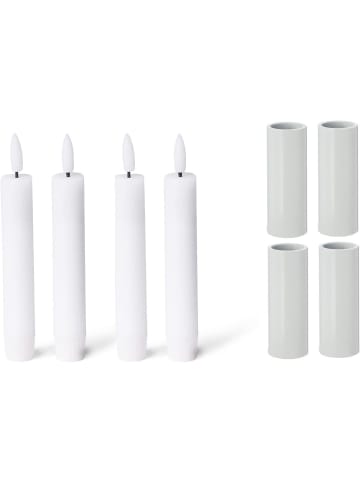 Novaliv Novaliv 4X Kerzenständer magnetisch 2,8x5cm Weiss mit Premium elektris in Weiß