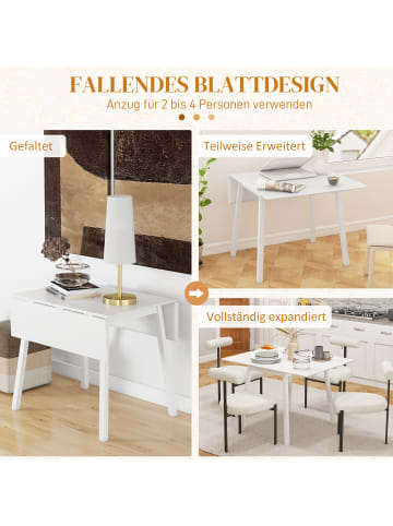 HOMCOM Esstisch-110L x 86B x 75H cm-Weiß