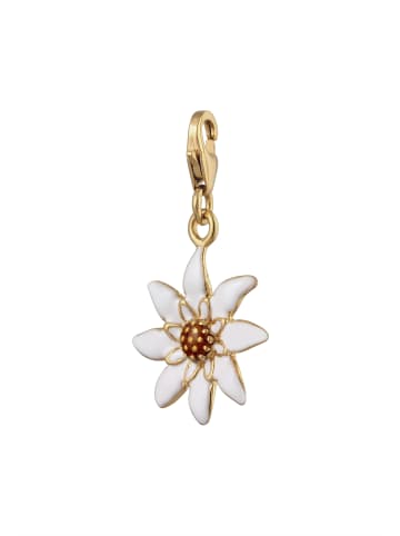 Nenalina Charm 925 Sterling Silber Blume, Edelweiss, Trachtenschmuck in Gold