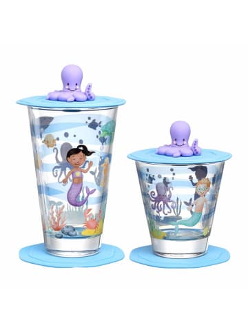 LEONARDO 2er Set Kinderbecher Bambini Avventura 215 ml & 300 ml in Meer