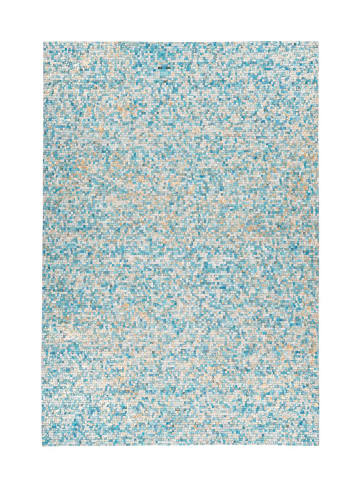 Arte Espina Wohnzimmer Teppich – Kurzflorteppich Finish 125 in türkis - gold - rechteckig