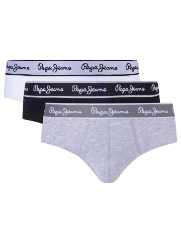 Pepe Jeans Slip 3er Pack in Hellgrau/Schwarz/Weiß