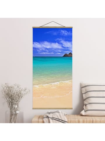 WALLART Stoffbild mit Posterleisten - Paradise Beach in Blau