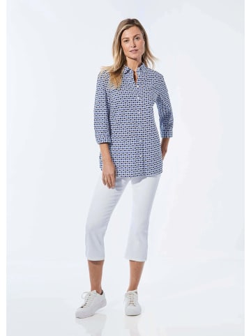 GOLDNER Bluse in marine / blau / gemustert