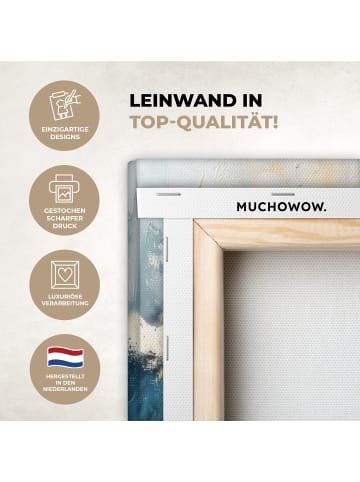 MuchoWow Leinwand bilder Abstrakte Kunst gold blau (BxH)