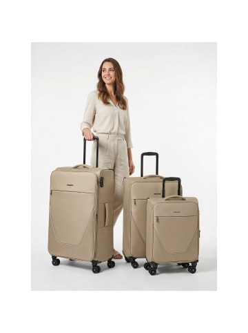 Stratic taska 4 Rollen Kofferset 3-teilig mit Dehnfalte taupe