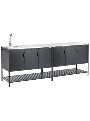 Beliani 1er-Set Gartenküche MAENZA in Schwarz