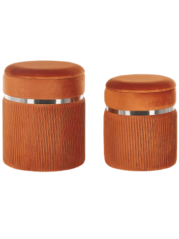 Beliani 2er-Set Pouf CAMDENTON in Orange