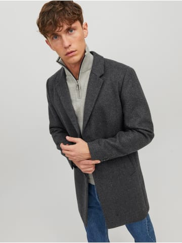 Jack & Jones Kurzer Woll Mantel Elegante Coat Übergangjacke JJEMOULDER in Dunkelgrau