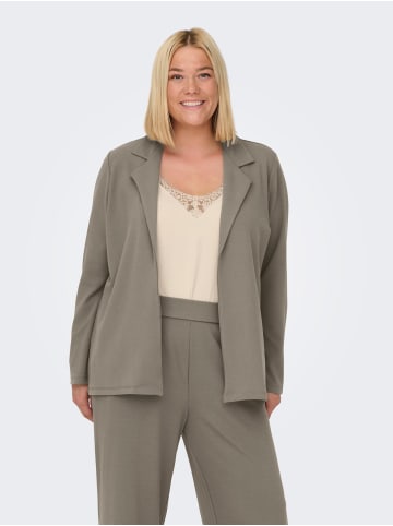 ONLY Carmakoma Blazer Übergröße Business Cardigan Strickjacke Plus Size CARSANIA in Braun-3