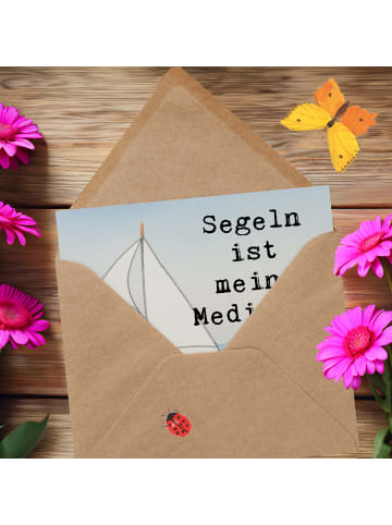 Mr. & Mrs. Panda Glückwunschkarte Bär Segeln Design mit Spruch in Weiß