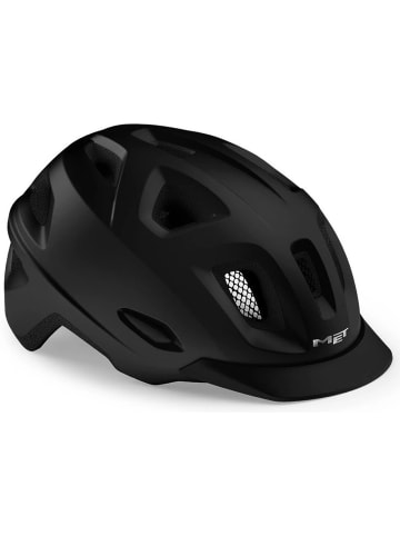 Met Fahrradhelm in Schwarz