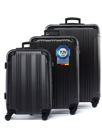 FERGÉ Kofferset Hartschale 3-teilig Hartschale 3 teilig Koffer Set mit Schutzecken QUÉBEC in grau