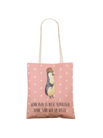 Mr. & Mrs. Panda Tasche Wenn Papa es nicht reparieren kann, sind... in Rot Pastell