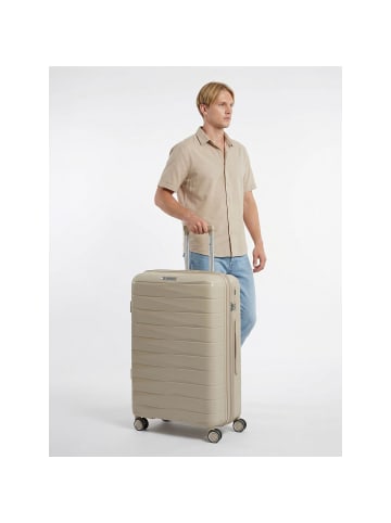 Franky London 4 Rollen Trolley L 74 cm mit Dehnfalte beige