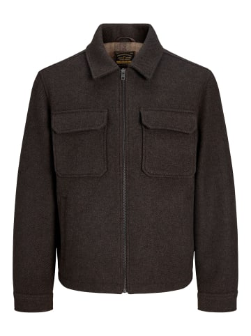 JACK & JONES PLUS Wollmantel in Chocolate Brown