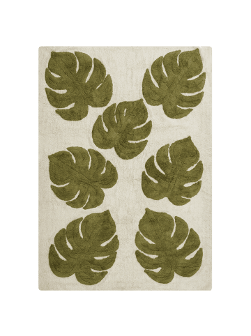 Beliani Kinderteppich BOTANIST in Beige/Grün - (W) 140 x (L) 200 cm