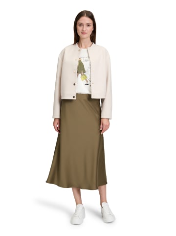 BETTY & CO Satinrock mit elastischem Bund in Dusty Olive