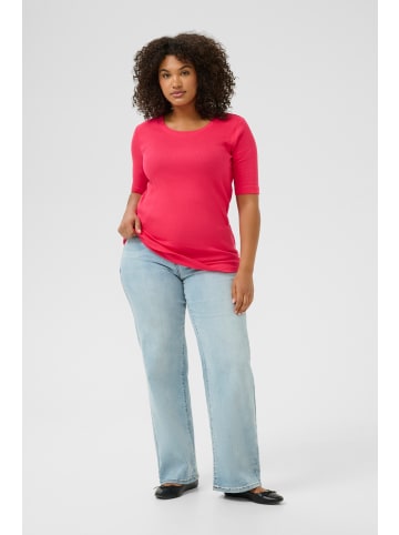 KAFFE curve T-Shirt kurzarm KCcarina Tight fit in Raspberry