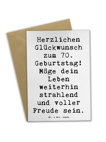 Mr. & Mrs. Panda Grußkarte Spruch 70. Geburtstag Glückwünsche mi... in Weiß