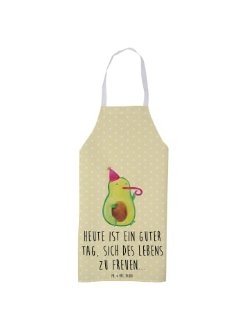 Mr. & Mrs. Panda Kochschürze Avocado Feier mit Spruch in Gelb Pastell