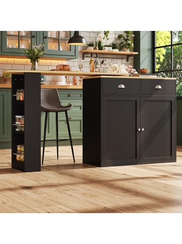 ABRIHOME 360° Drehbare Essbar Sideboardschrank mit Aufbewahrung Seitenregalen