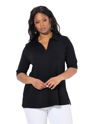 Ulla Popken Poloshirt in schwarz