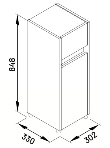 VCM  Midischrank mit Schublade Drehtür Cosila 85x30x32 in Weiß / Honig-Eiche