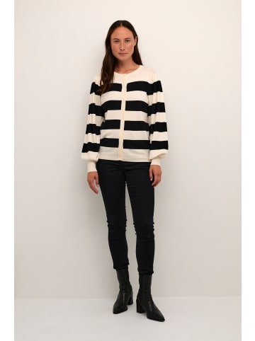 Kaffe Strickjacke KAlizza in Black/Turtledove Bold Stripe