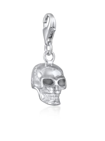 Nenalina Charm 925 Sterling Silber Totenkopf in Silber